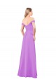 Soft Chiffon Off the Shoulder Sleeveless Violet Long Bridesmaid Dress Essex