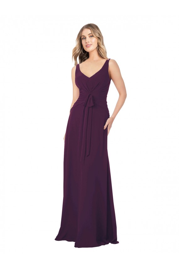 Chiffon V-Neck Sleeveless Long Floor Length Bridesmaid Dress Essex