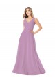 Soft Chiffon V-Neck Sleeveless Long Bridal Party Dress Essex
