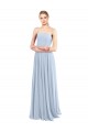 Soft Chiffon Spaghetti Straps Sleeveless Low Back Light Sky Blue Long Bridesmaid Dress Essex