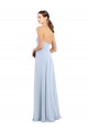 Soft Chiffon Strapless Sleeveless Light Sky Blue Long Bridesmaid Dress Essex
