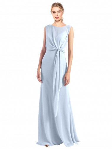 Chiffon V-Neck Sleeveless Keyhole Back Long Bridesmaid Dress / Evening Gowns Essex