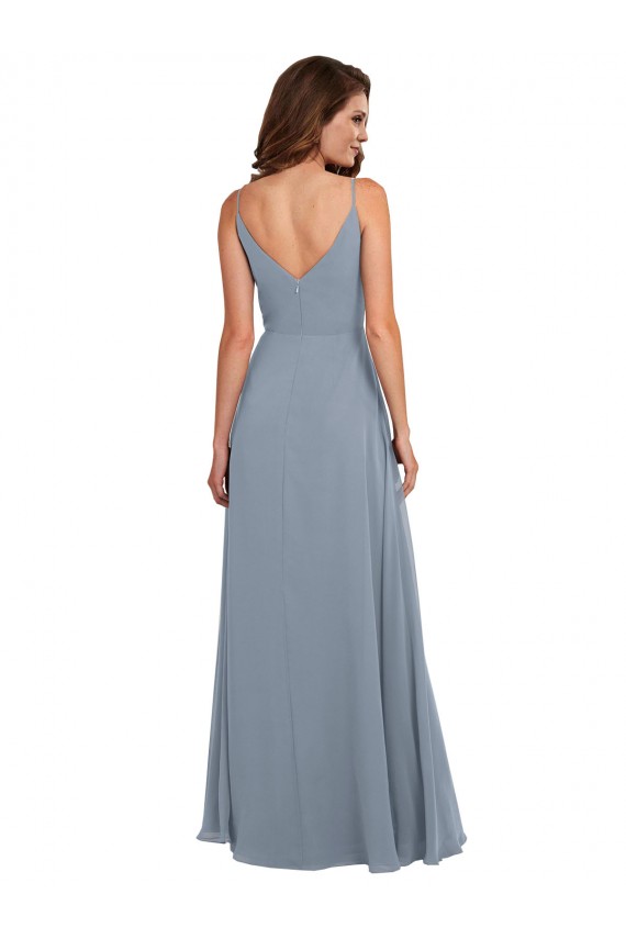 Soft Chiffon Cowl Neck Sleeveless V-Back Long Formal Dress / Bridesmaid Dress Essex