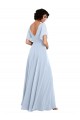 Soft Chiffon V-Neck Split Sleeves V-Back Long Bridesmaid Dresses Essex