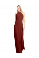 Soft Chiffon Halter Neck Sleeveless Open Back Long Prom Dress / Bridesmaid Dress Essex
