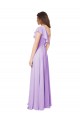 Soft Chiffon One Shoulder Sleeveless Lilac Long Bridesmaid Dress Essex