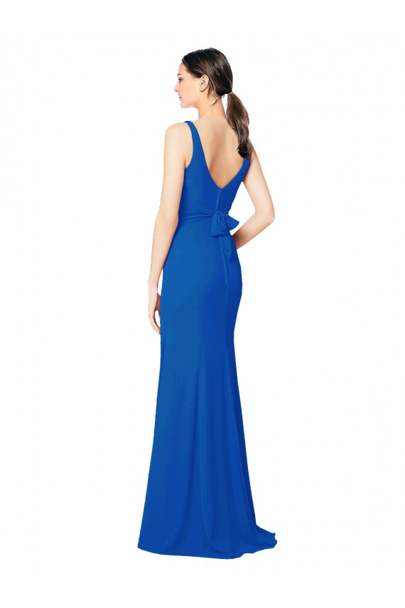 Chiffon Sweetheart Sleeveless Low Back Long Bridesmaid Evening Dress Essex