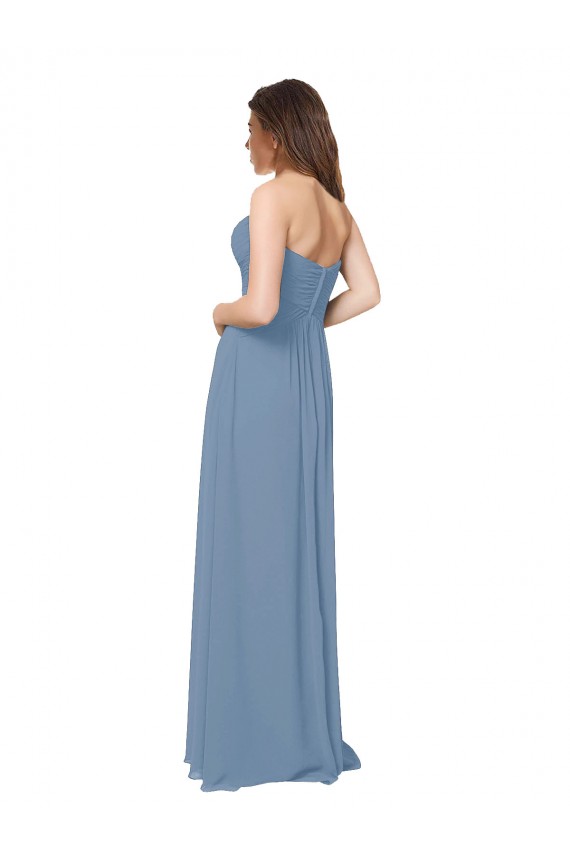 Chiffon Sweetheart Sleeveless Low Back Long Bridesmaid Dress / Evening Gowns Essex