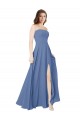 Soft Chiffon Strapless Sleeveless Open Back Long Formal Dress / Bridesmaid Dress Essex