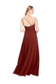 Soft Chiffon One Shoulder Sleeveless Burgundy Long Formal Dress / Bridesmaid Dress Essex