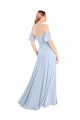 Soft Chiffon Off the Shoulder Flutter Sleeves V-Back Long Formal Dress / Bridesmaid Dress Essex