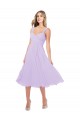 Soft Chiffon Sweetheart Sleeveless Midi Length High Low Bridesmaid Dress Essex