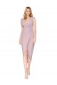 Soft Chiffon V-Neck Sleeveless V-Back Primrose Cocktail Length High Low Evening Gown / Prom Dress / Bridesmaid Dress Essex
