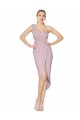 Soft Chiffon One Shoulder Sleeveless V-Back Cocktail Length High Low Evening Gown / Prom Dress / Bridesmaid Dress Essex