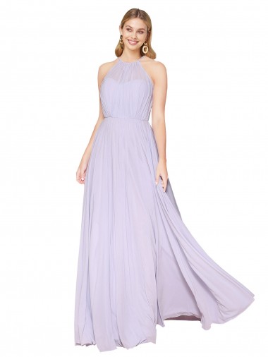 Soft Chiffon Halter Neck Sleeveless Long Formal Evening Gown / Prom Dress / Bridesmaid Dress Essex