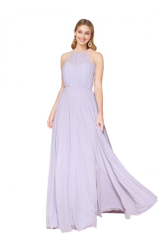 Soft Chiffon Halter Neck Sleeveless Long Formal Evening Gown / Prom Dress / Bridesmaid Dress Essex