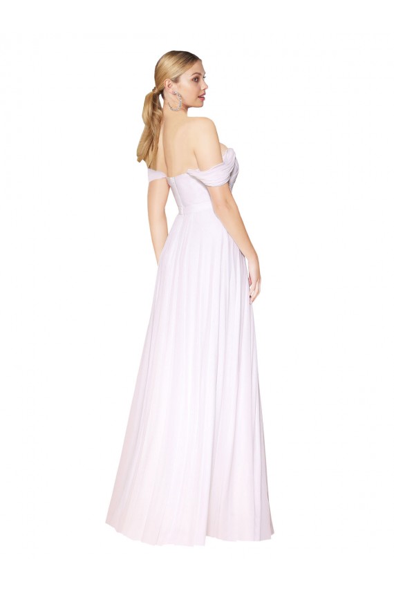 Soft Chiffon Off the Shoulder Sleeveless Long Formal Evening Gown / Prom Dress / Bridesmaid Dress Essex