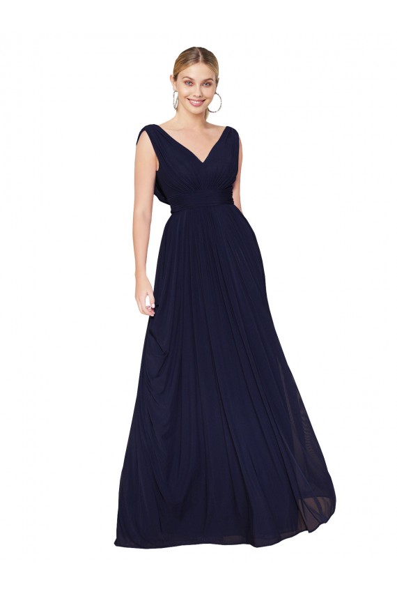 Soft Chiffon V-Neck Sleeveless Long Formal Evening Gown / Prom Dress / Bridesmaid Dress Essex