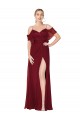 Soft Chiffon Off the Shoulder Cold Shoulder V-Back Long Formal Evening Gown / Prom Dress / Bridesmaid Dress Essex