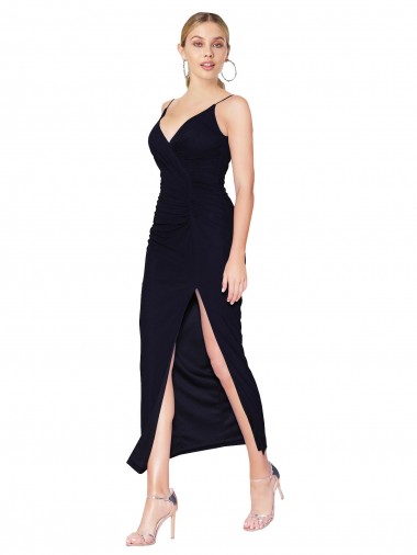 Soft Chiffon V-Neck Sleeveless V-Back Knee Length Formal Evening Gown / Prom Dress / Bridesmaid Dress Essex