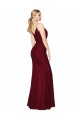 Soft Chiffon V-Neck Sleeveless V-Back Burgundy Long Formal Evening Gown / Prom Dress / Bridesmaid Dress Essex