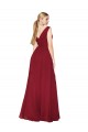 Soft Chiffon V-Neck Sleeveless V-Back Long Black Tie Evening Gown / Prom Dress / Bridesmaid Dress Essex