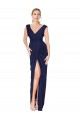 Soft Chiffon V-Neck Sleeveless V-Back Dark Navy Long Formal Evening Gown / Prom Dress / Bridesmaid Dress Essex