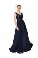 Soft Chiffon & Sequin V-Neck Sleeveless V-Back Long Semi Formal Evening Gown / Prom Dress / Bridesmaid Dress Essex
