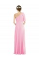 Soft Chiffon One Shoulder Sleeveless Barely Pink Long Semi Formal Evening Dress / Bridesmaid Dress Essex