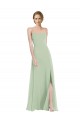 Soft Chiffon Scoop Neck Sleeveless Open Back Long Semi Formal Evening Dress / Bridesmaid Dress Essex