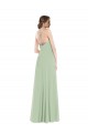 Soft Chiffon Scoop Neck Sleeveless Open Back Long Semi Formal Evening Dress / Bridesmaid Dress Essex