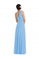 Soft Chiffon One Shoulder Sleeveless Long Semi Formal Evening Dress / Bridesmaid Dress Essex