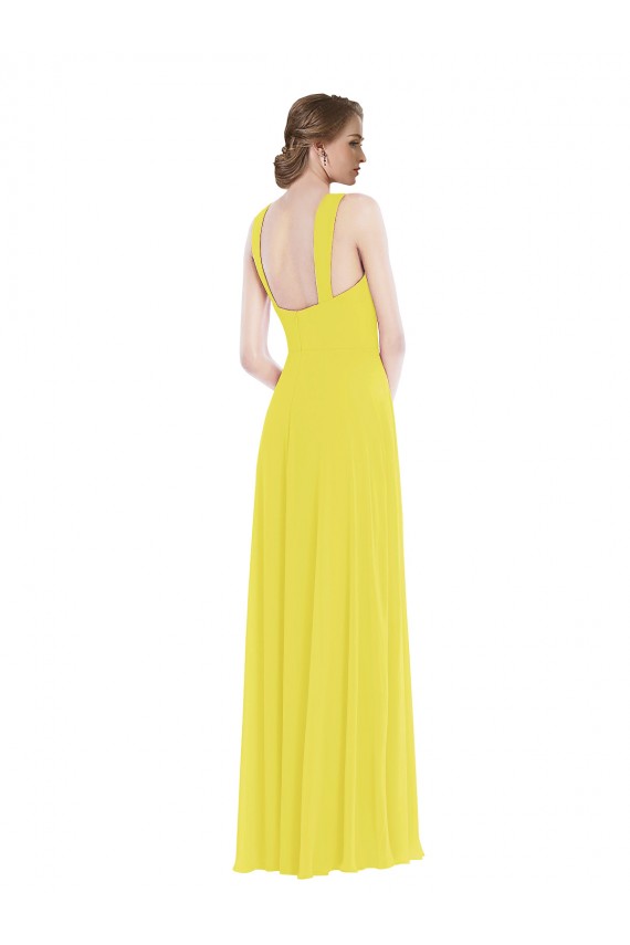 Soft Chiffon Spaghetti Straps Sleeveless Long Semi Formal Evening Dress / Bridesmaid Dress Essex
