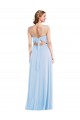Soft Chiffon Spaghetti Straps Sleeveless Light Sky Blue Long Formal Evening Gown / Bridesmaid Dress Essex