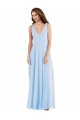 Soft Chiffon V-Neck Sleeveless Long Semi Formal Evening Dress / Bridesmaid Dress Essex
