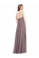 Soft Chiffon Halter Neck Sleeveless Low Back Long Formal Evening Gown / Bridesmaid Dress Essex