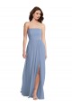 Soft Chiffon Strapless Sleeveless Long Semi Formal Evening Dress / Bridesmaid Dress Essex