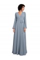 Soft Chiffon V-Neck Long Sleeves Long Bridesmaid Dress / Formal Dress Essex