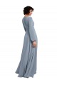 Soft Chiffon V-Neck Long Sleeves Long Bridesmaid Dress / Formal Dress Essex