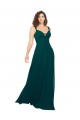 Soft Chiffon V-Neck Sleeveless Low Back Hunter Long Bridesmaid Dress Essex