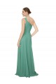 Soft Chiffon One Shoulder Sleeveless Icelandic Silver Long Bridesmaid Dress Essex
