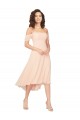 Soft Chiffon Square Neck Cold Shoulder Low Back Midi Length High Low Bridesmaid Dress Essex