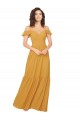 Soft Chiffon V-Neck Cold Shoulder Keyhole Back Long Bridesmaid Dress Essex