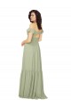 Soft Chiffon V-Neck Cold Shoulder Keyhole Back Long Bridesmaid Dress Essex