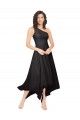 Soft Chiffon One Shoulder Sleeveless Midi Length High Low Bridesmaid Dress Essex