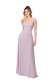 Soft Chiffon Sweetheart Sleeveless Pink Glow Long Bridesmaid Dress Essex