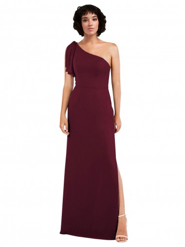 Soft Chiffon One Shoulder Sleeveless Long Formal Evening Gown / Bridesmaid Dress Essex