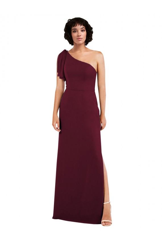 Soft Chiffon One Shoulder Sleeveless Long Formal Evening Gown / Bridesmaid Dress Essex