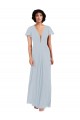 Soft Chiffon V-Neck Cap Sleeves Long Bridesmaid Dress / Formal Dress Essex