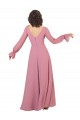 Soft Chiffon V-Neck Long Sleeves Long Formal Dress / Bridesmaid Dress Essex